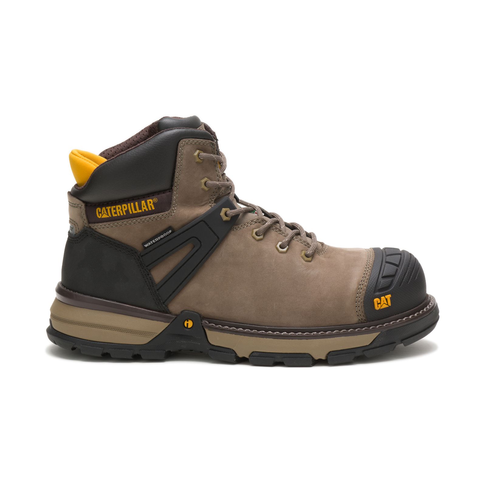 Men's Caterpillar Excavator Superlite Waterproof Nano Toe Csa Work Boots Brown/Black Ireland YZEH16854